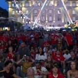 La fan zone sur la Place fédérale avec la grande roue comme "emblème de l'Euro" à Berne (photo d'archives) KEYSTONE/EPA/URS FLUEELER